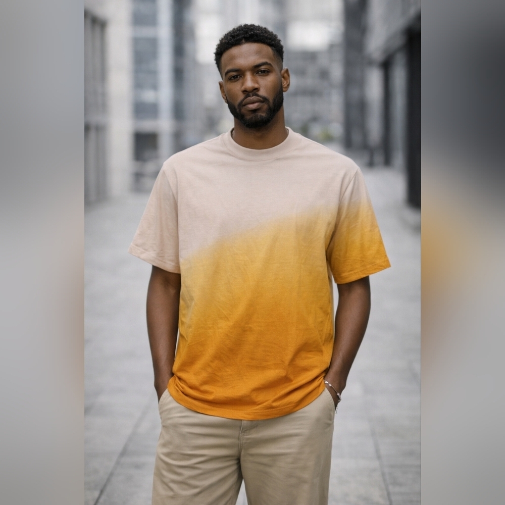 Mens| Sun + Stone  Orange Ombre Tshirt  RJ0525-R